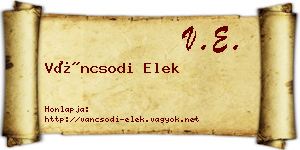 Váncsodi Elek névjegykártya