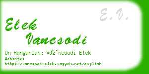 elek vancsodi business card